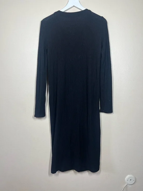 Beyond Yoga Your Line Waffle Knit 2 in 1 Duster Cardigan Dress size Large black - Picture 10 of 12